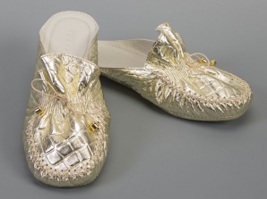Женская домашняя обувь  FAMILY кроко золото, размер 36-40 ― интернет-магазин Alexander