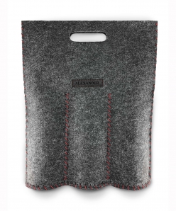 Подарочная сумка-чехол из  темно серого войлока для трёх бутылок ― интернет-магазин Alexander