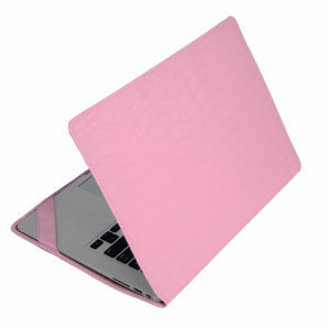чехол обложка для Macbook Pro 13" Retina кроко розовый
